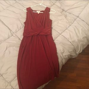 Red Loft dress perfect for work travel!